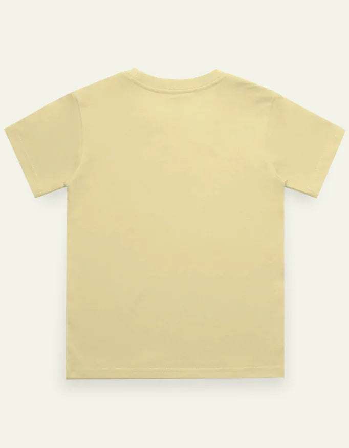 Boy's Crew Neck T-Shirt Beige - Not So Suttle