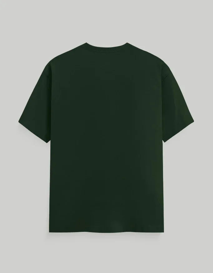 Solid Bottle Green Plus Size Classic Crew T-Shirt for Men - Not So Suttle