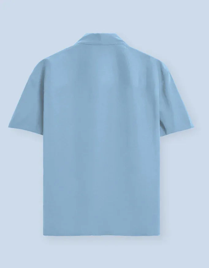 Solid Baby Blue Oversized Shirt for Men - Not So Suttle