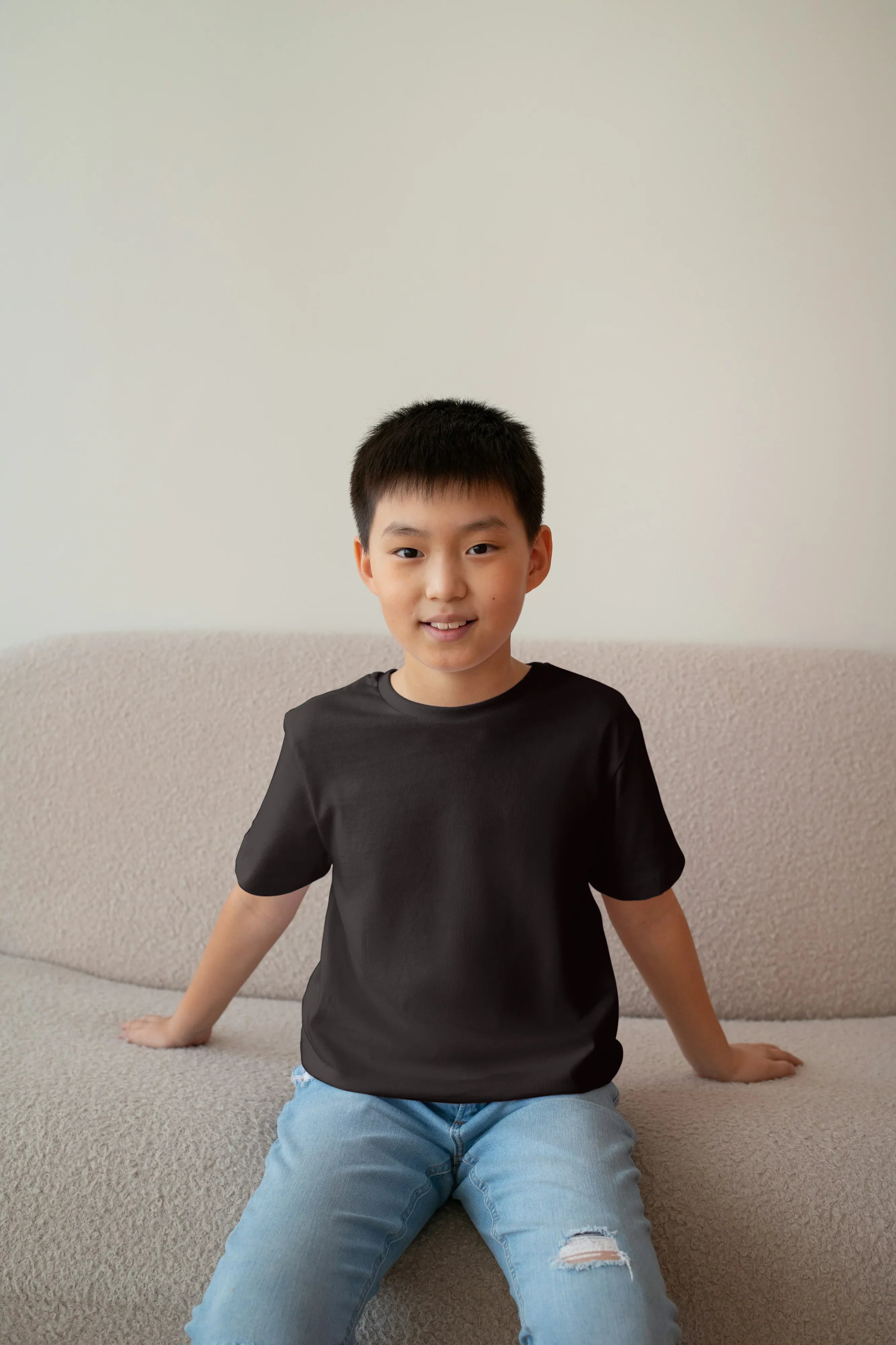 Boy's Crew Neck T-Shirt Brown - Not So Suttle