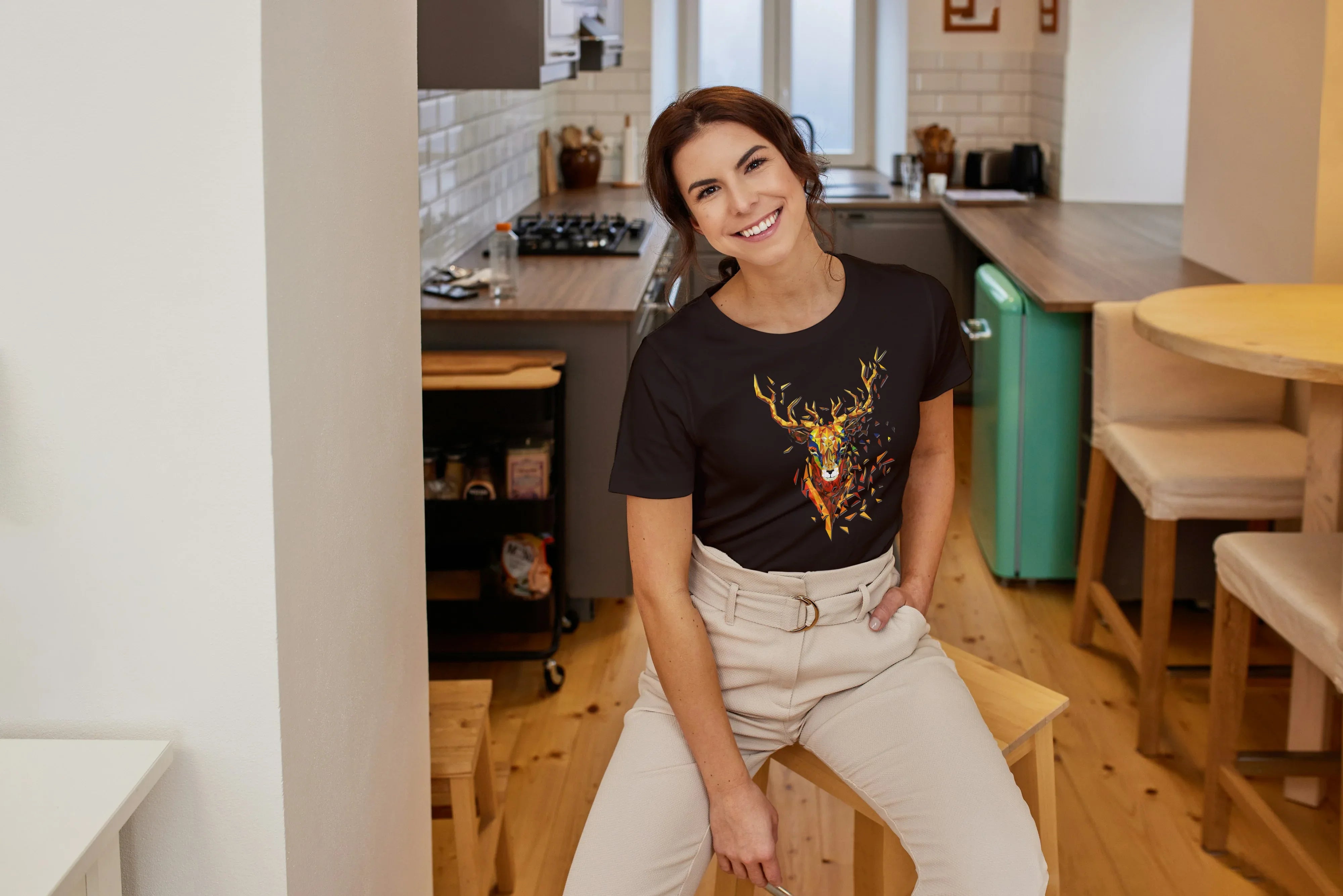 Golden Deer Graphic Classic T-Shirt for Women - Not So Suttle