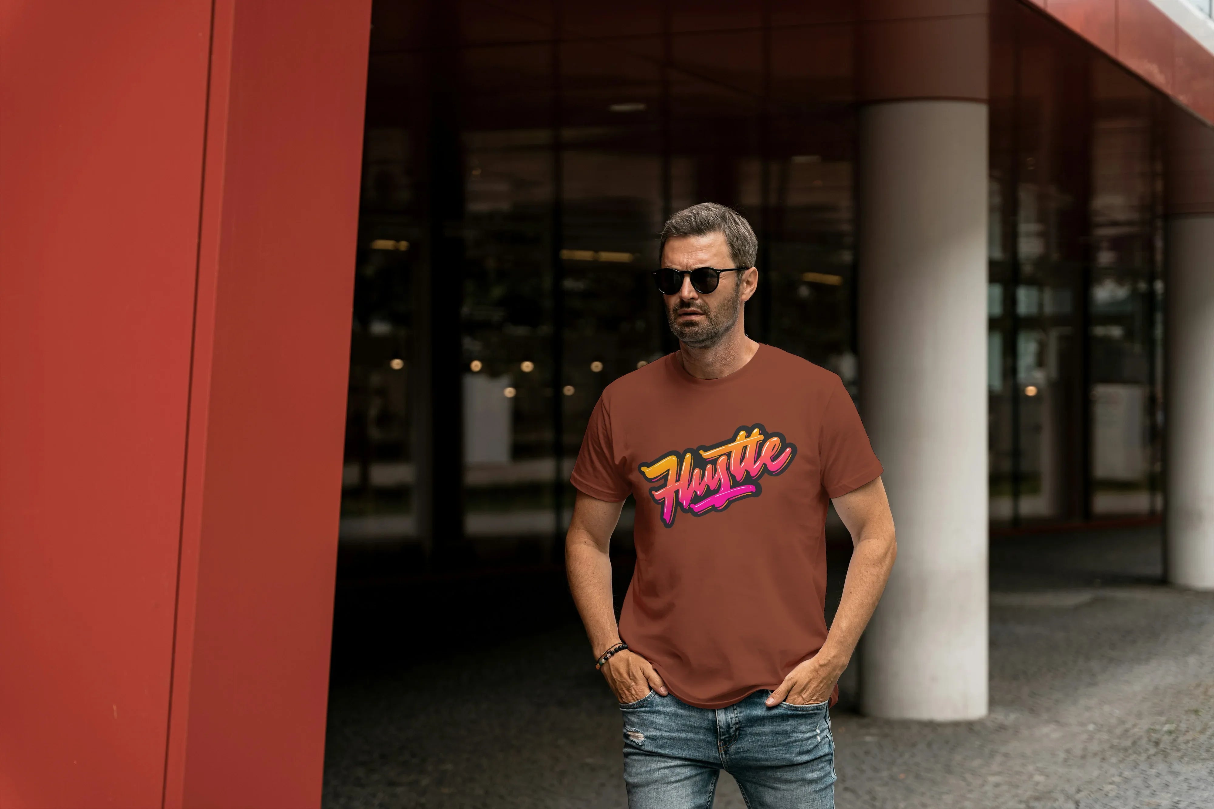 Hustle Graphic Classic Crew T-Shirt for Men - Not So Suttle