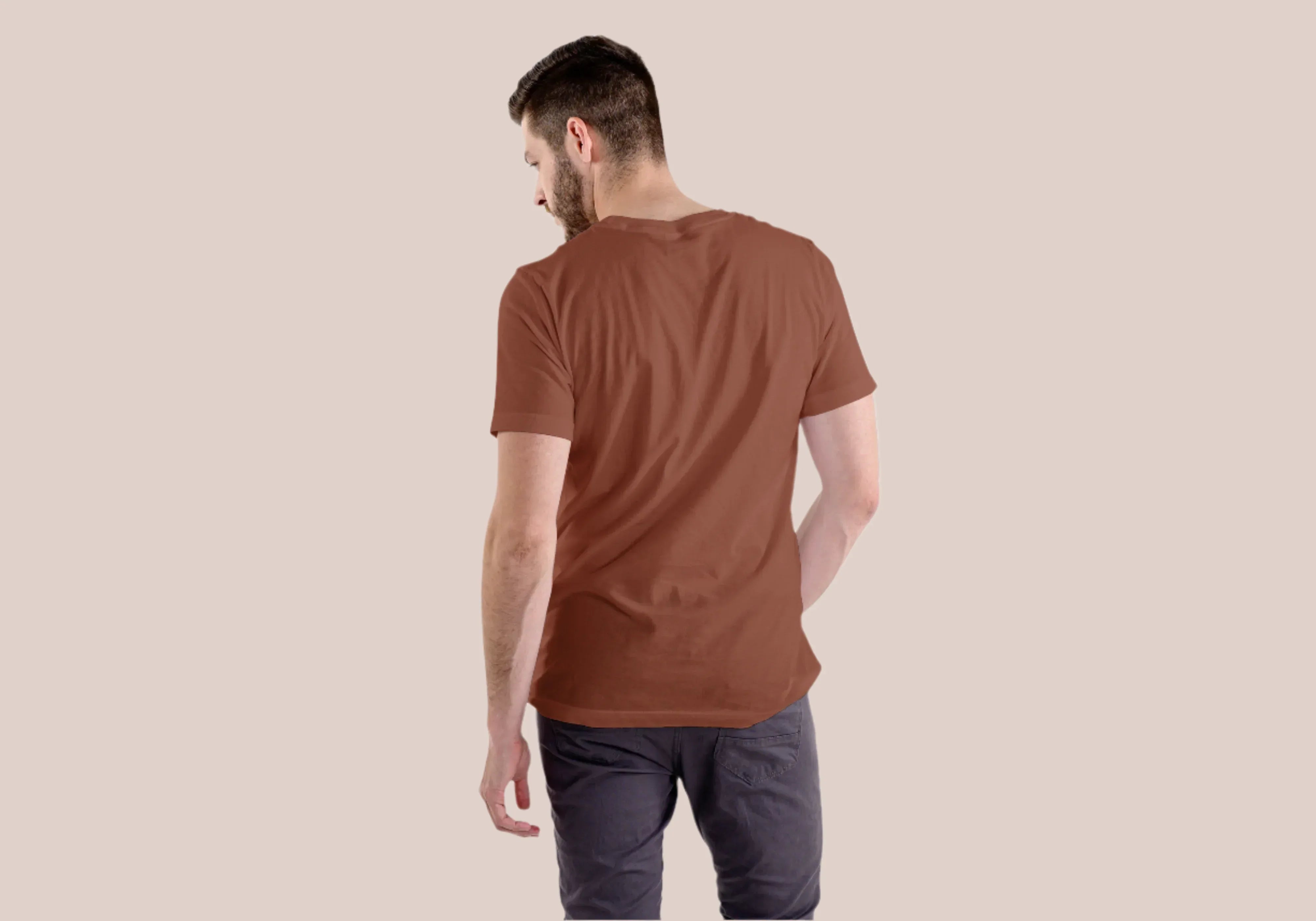 Solid Copper Plus Size Classic Crew T-Shirt for Men - Not So Suttle