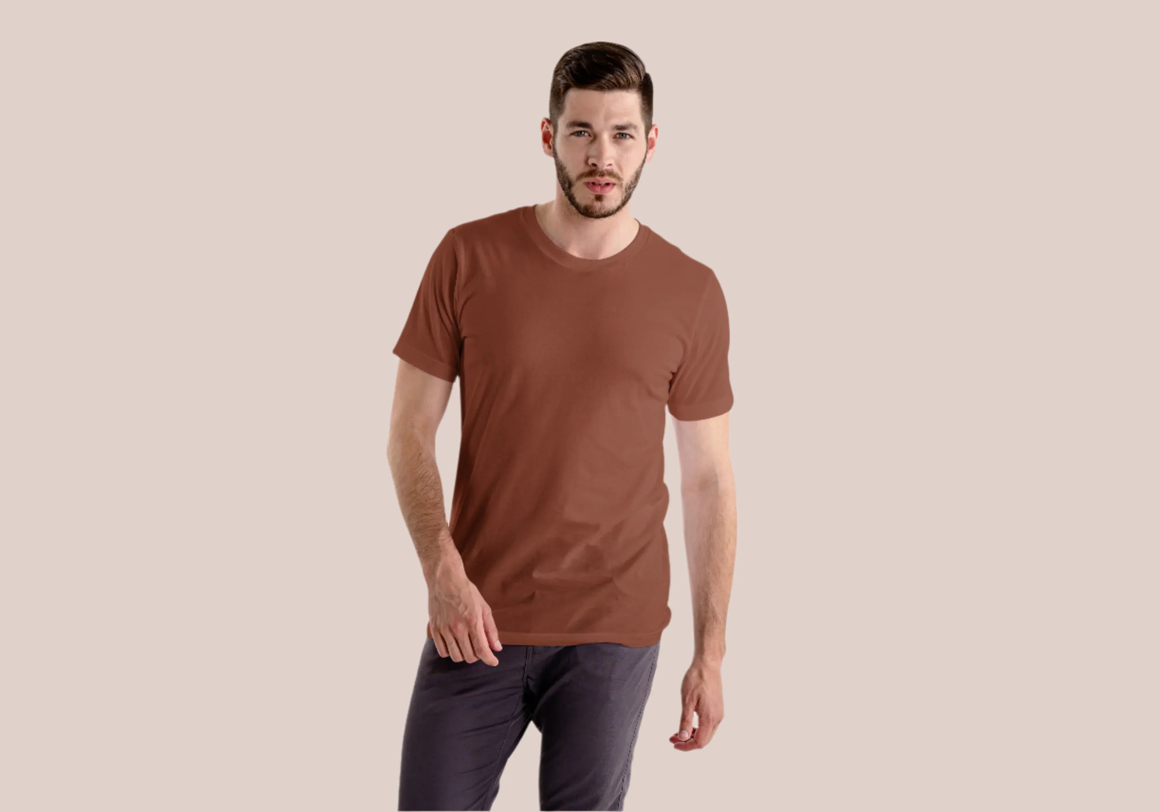 Solid Copper Plus Size Classic Crew T-Shirt for Men - Not So Suttle