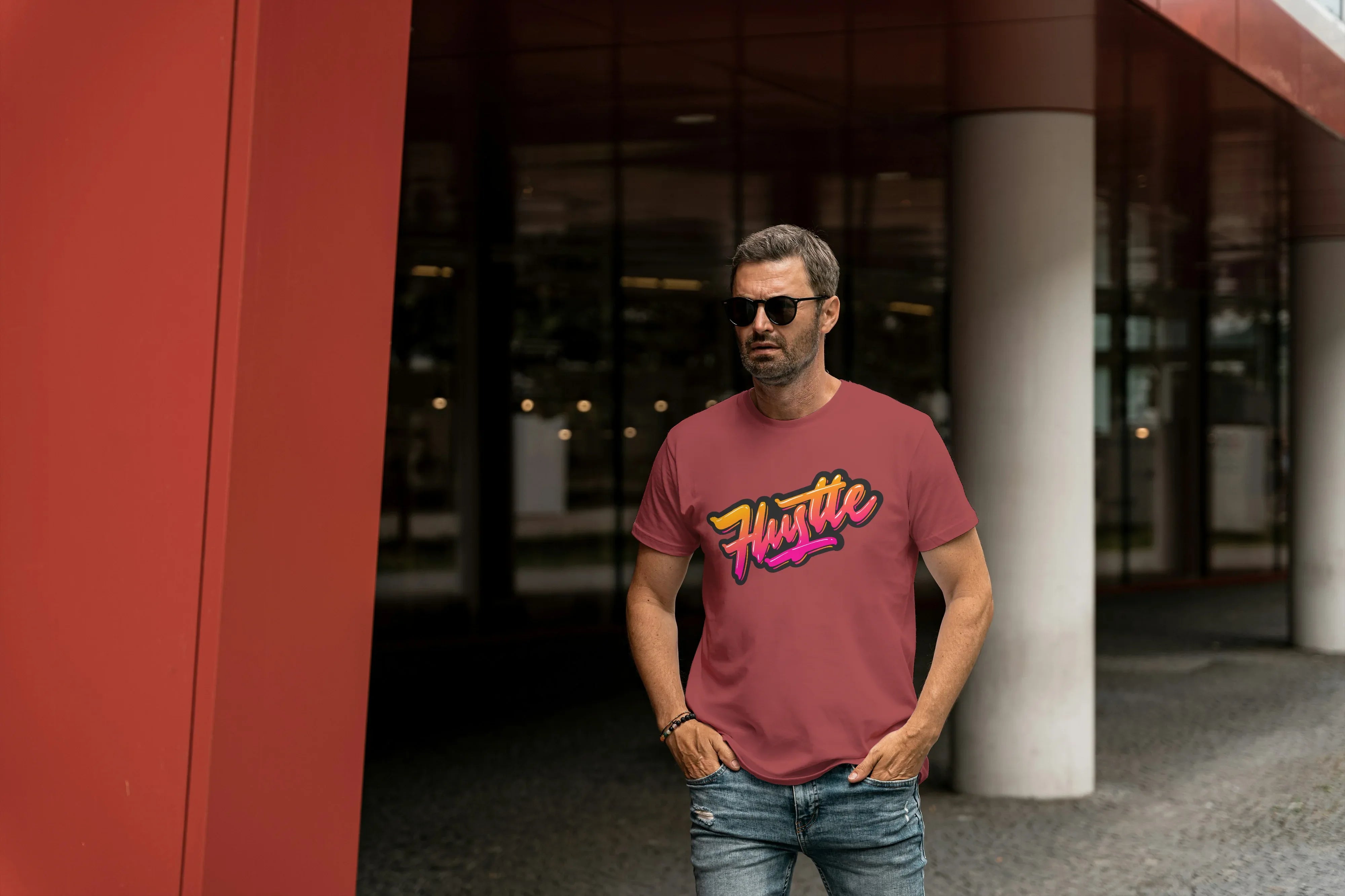 Hustle Graphic Classic Crew T-Shirt for Men - Not So Suttle