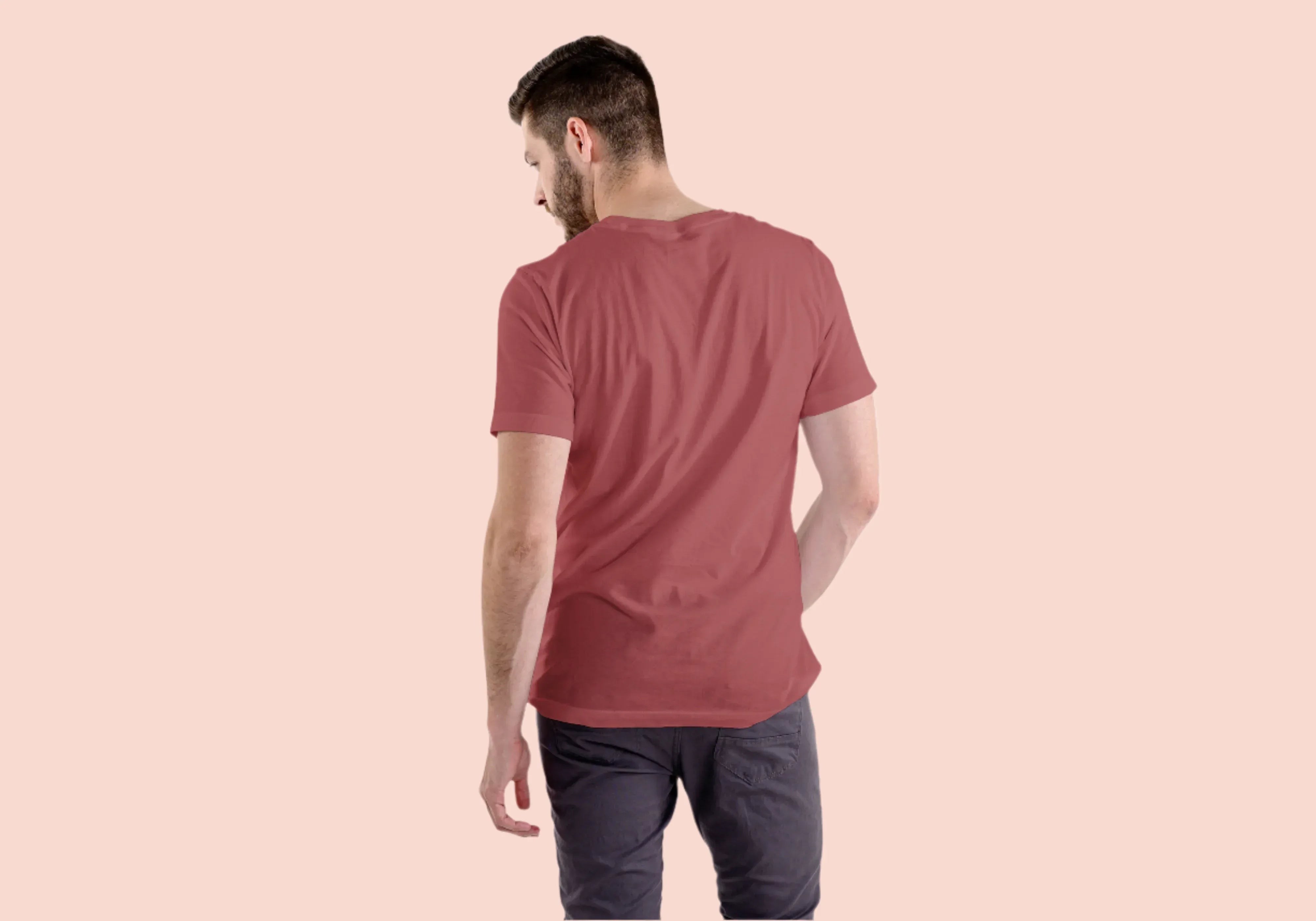 Solid Coral Classic Crew T-Shirt for Men - Not So Suttle