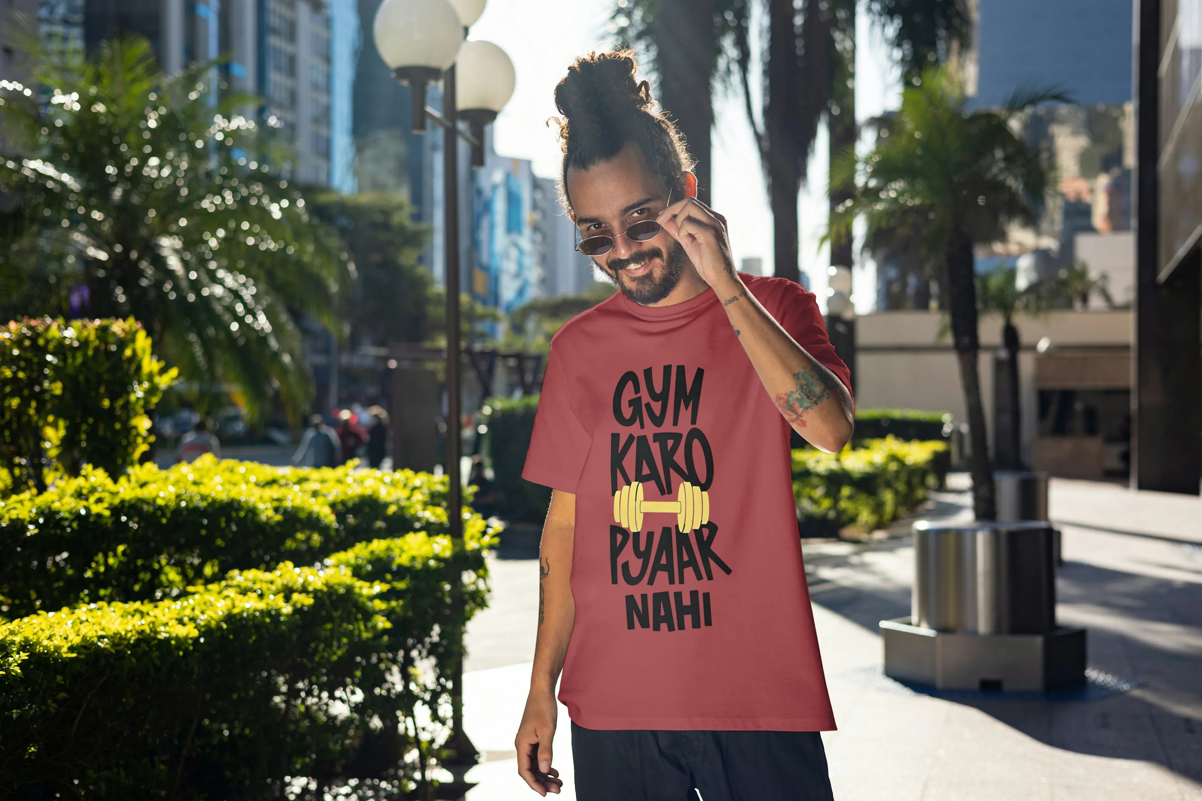 Gym Karo Graphic Oversized Classic T-Shirt for Men - Not So Suttle