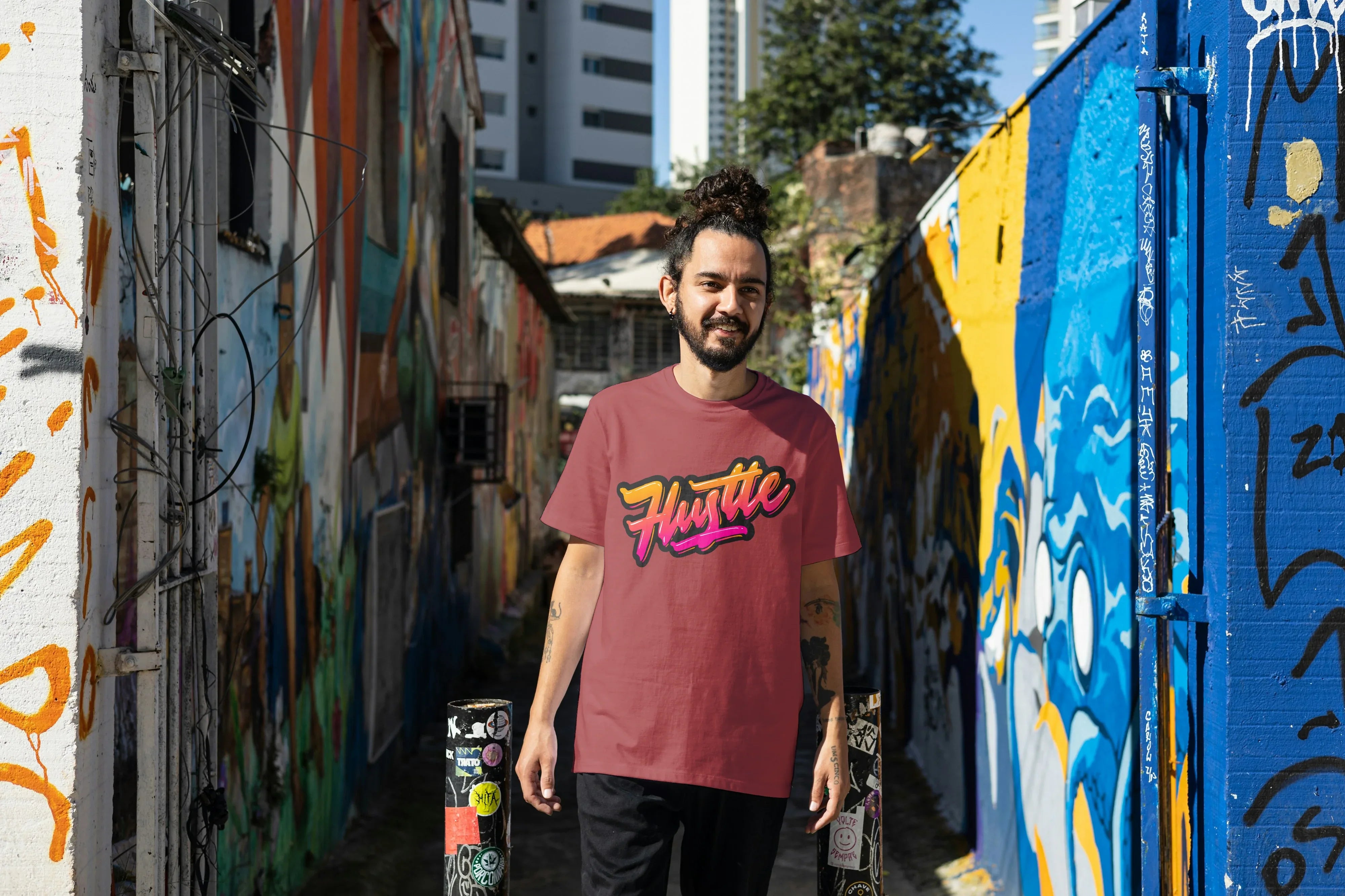 Hustle Graphic Oversized Classic T-Shirt for Men - Not So Suttle