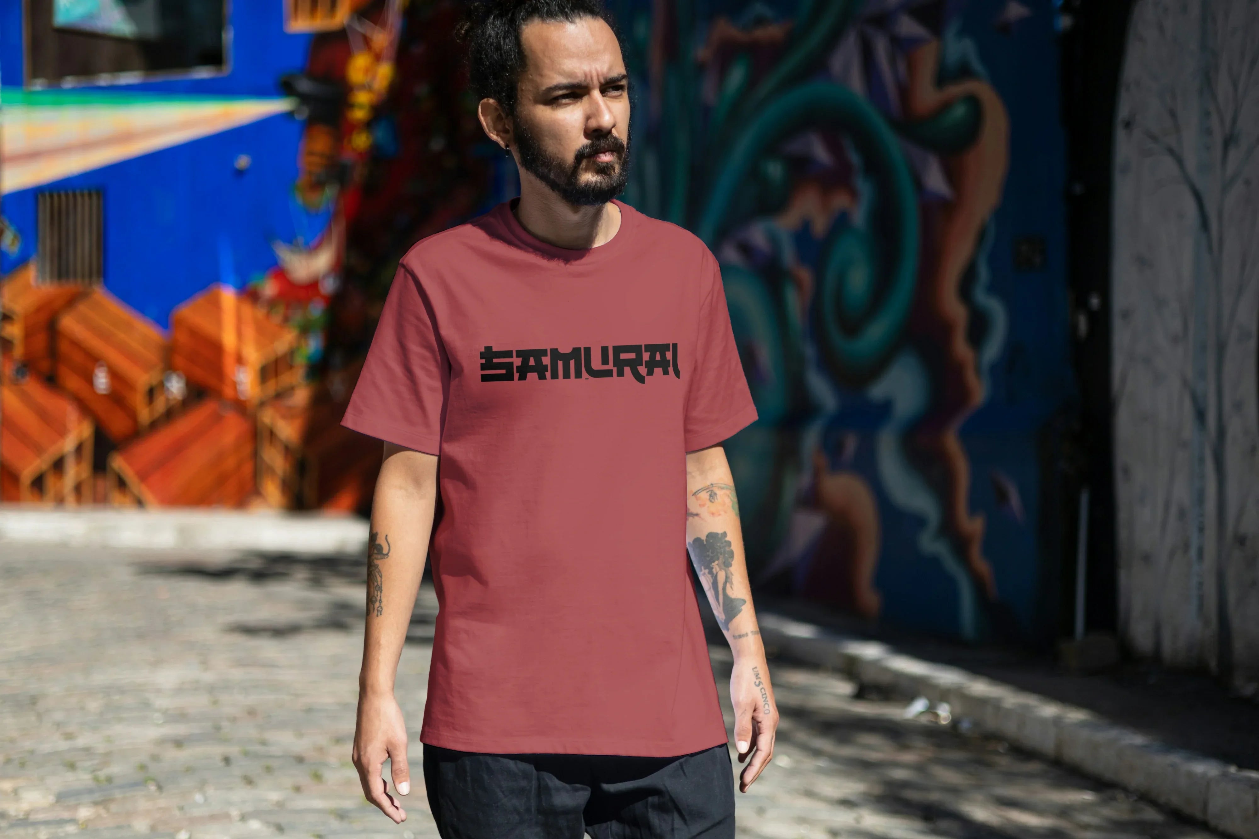 Samurai Sword Graphic Oversized Classic T-Shirt for Men - Not So Suttle