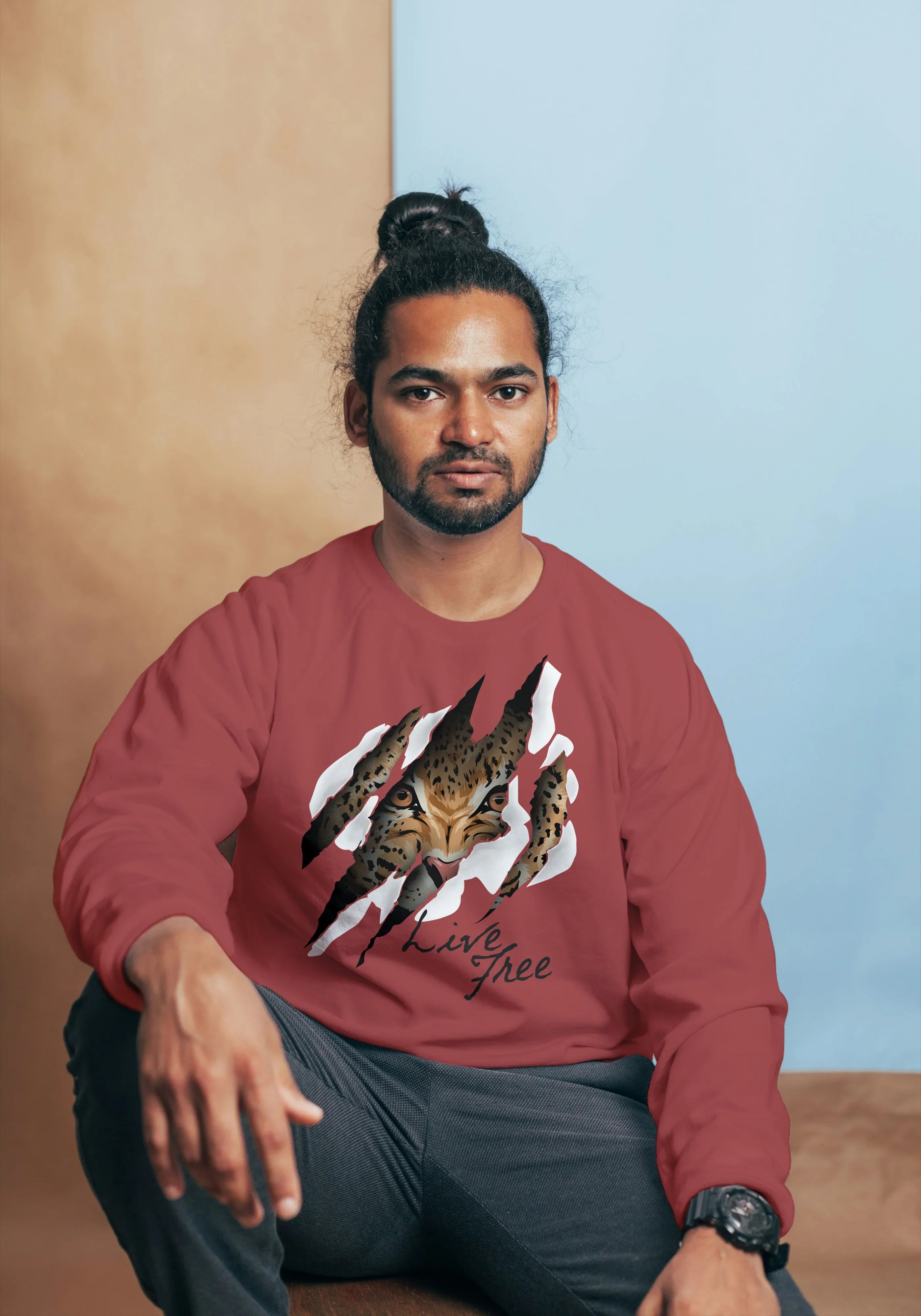 Live Free Graphic Sweatshirt for Men - Not So Suttle