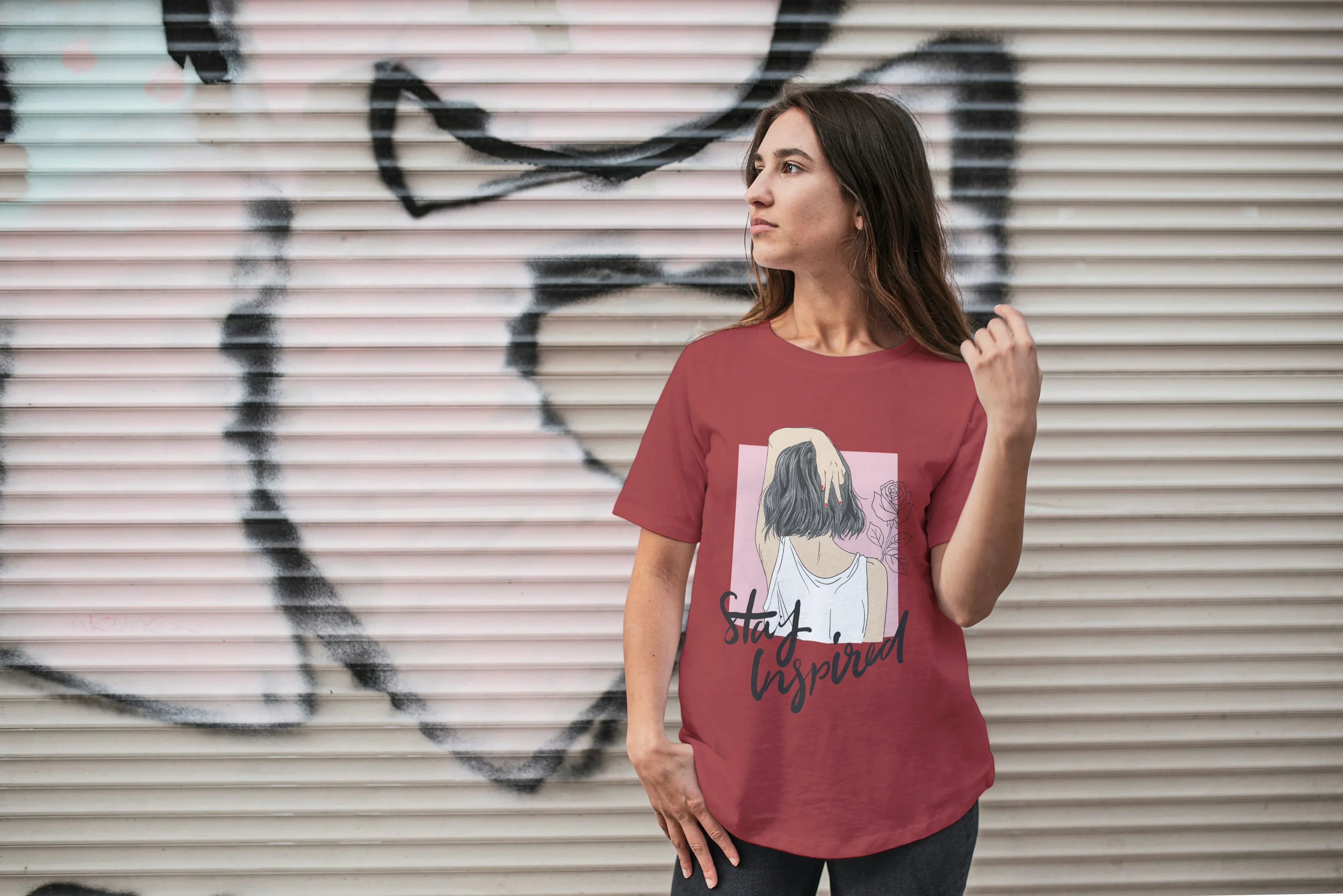 Stay Inspired Graphic Oversized Classic T-Shirt for Women - Not So Suttle