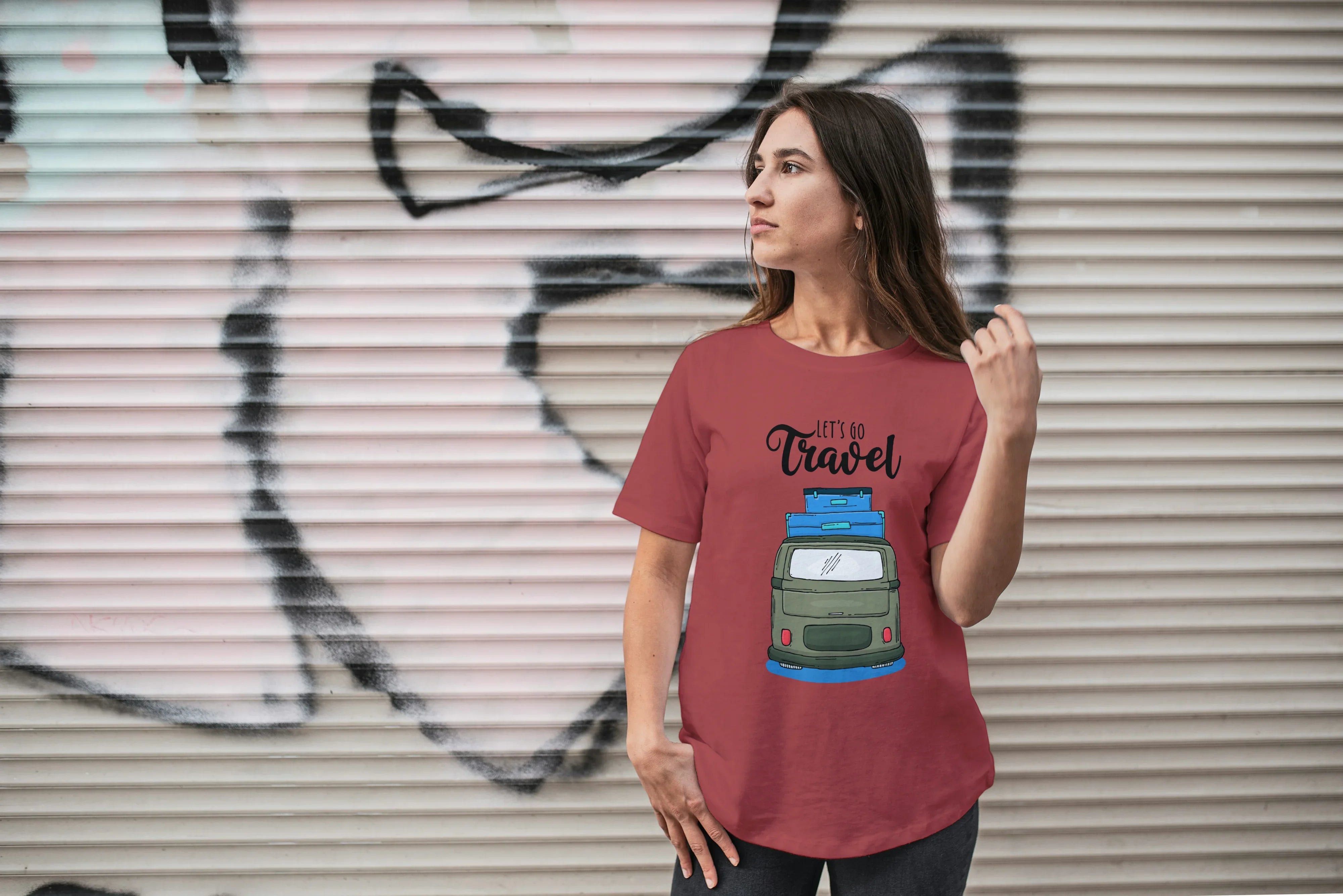 Let's Go Travel Graphic Oversized Classic T-Shirt for Women - Not So Suttle