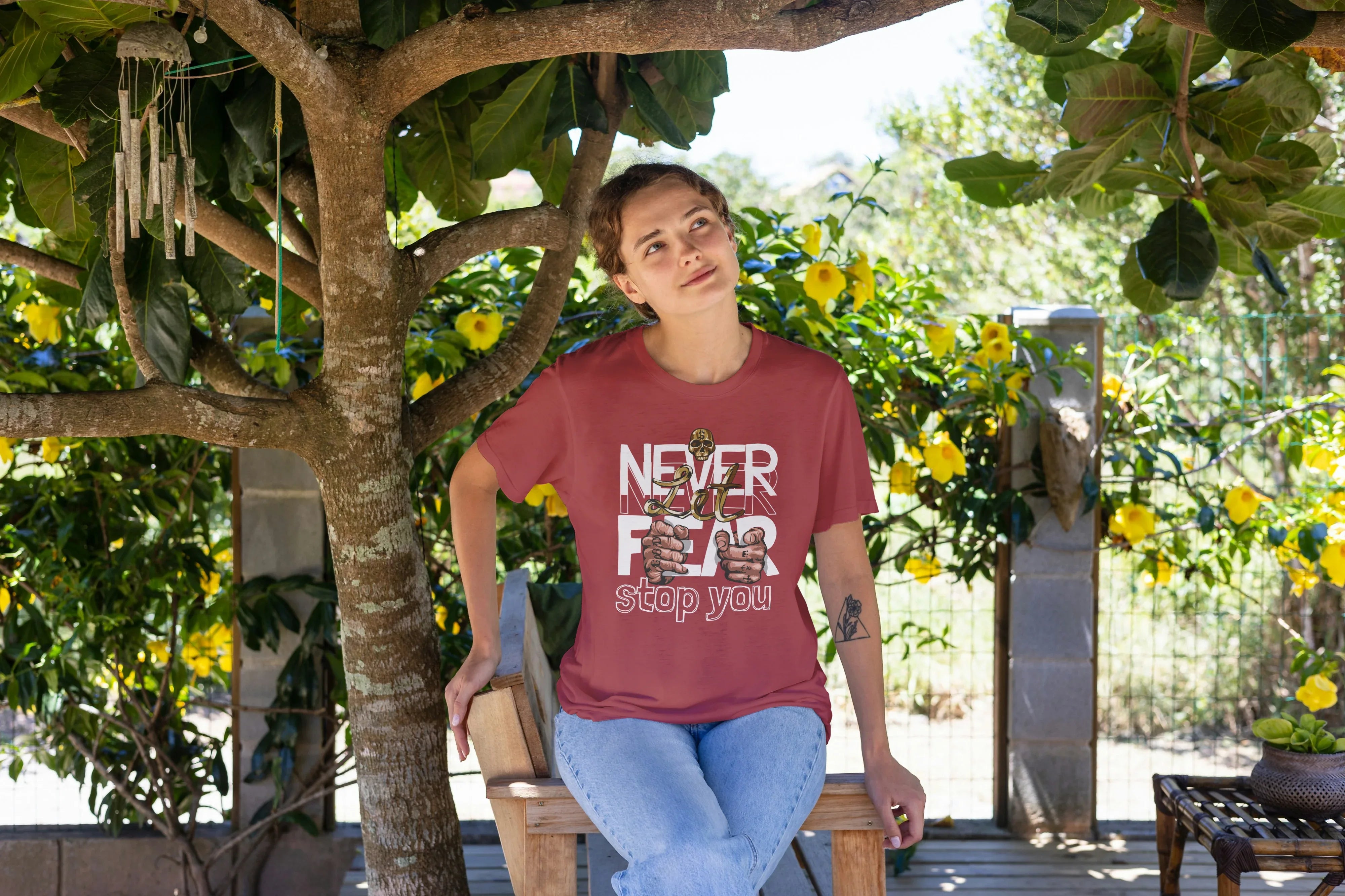 Never Let Fear Stop You Graphic Oversized Classic T-Shirt for Women - Not So Suttle