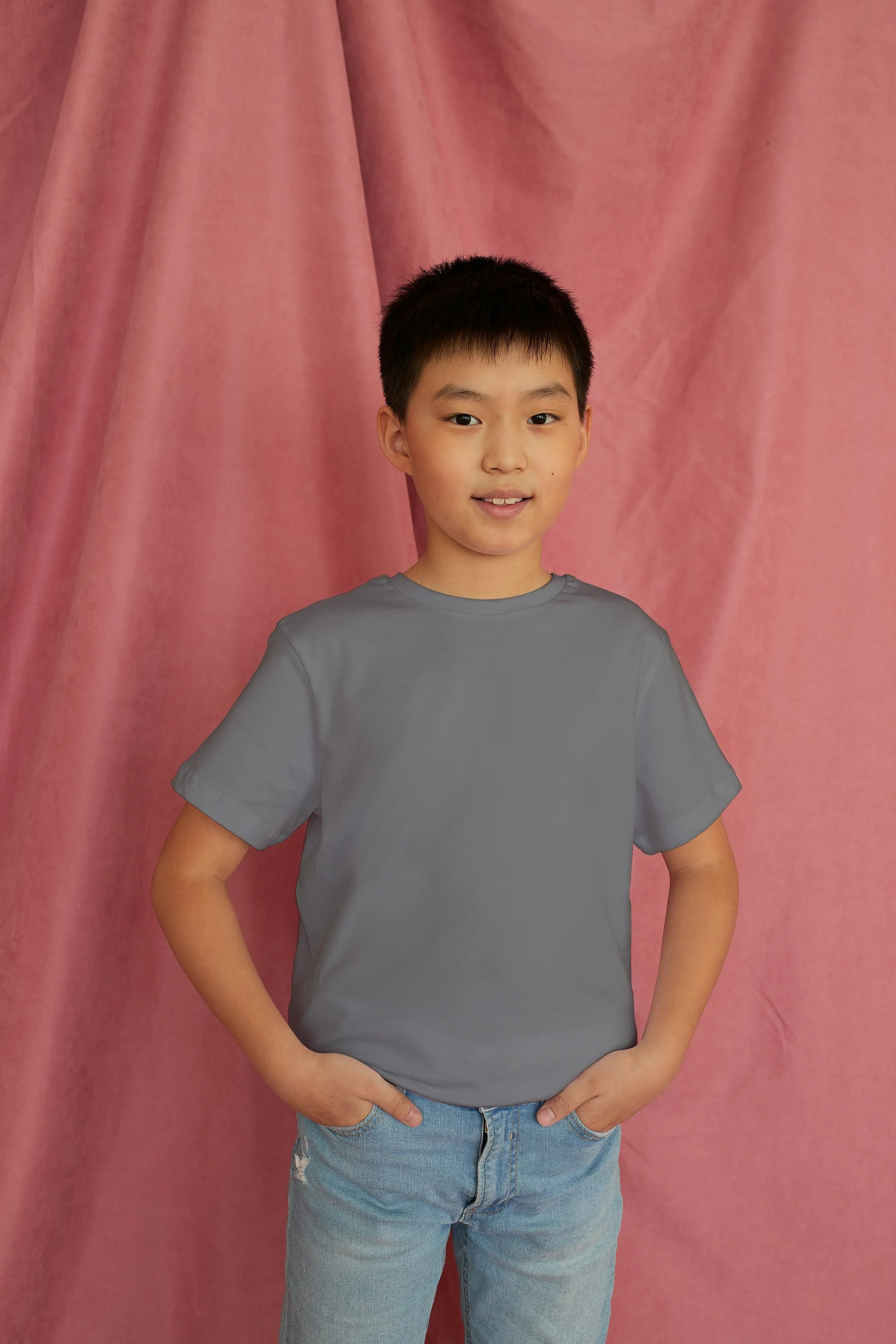 Boy's Crew Neck T-Shirt Grey - Not So Suttle