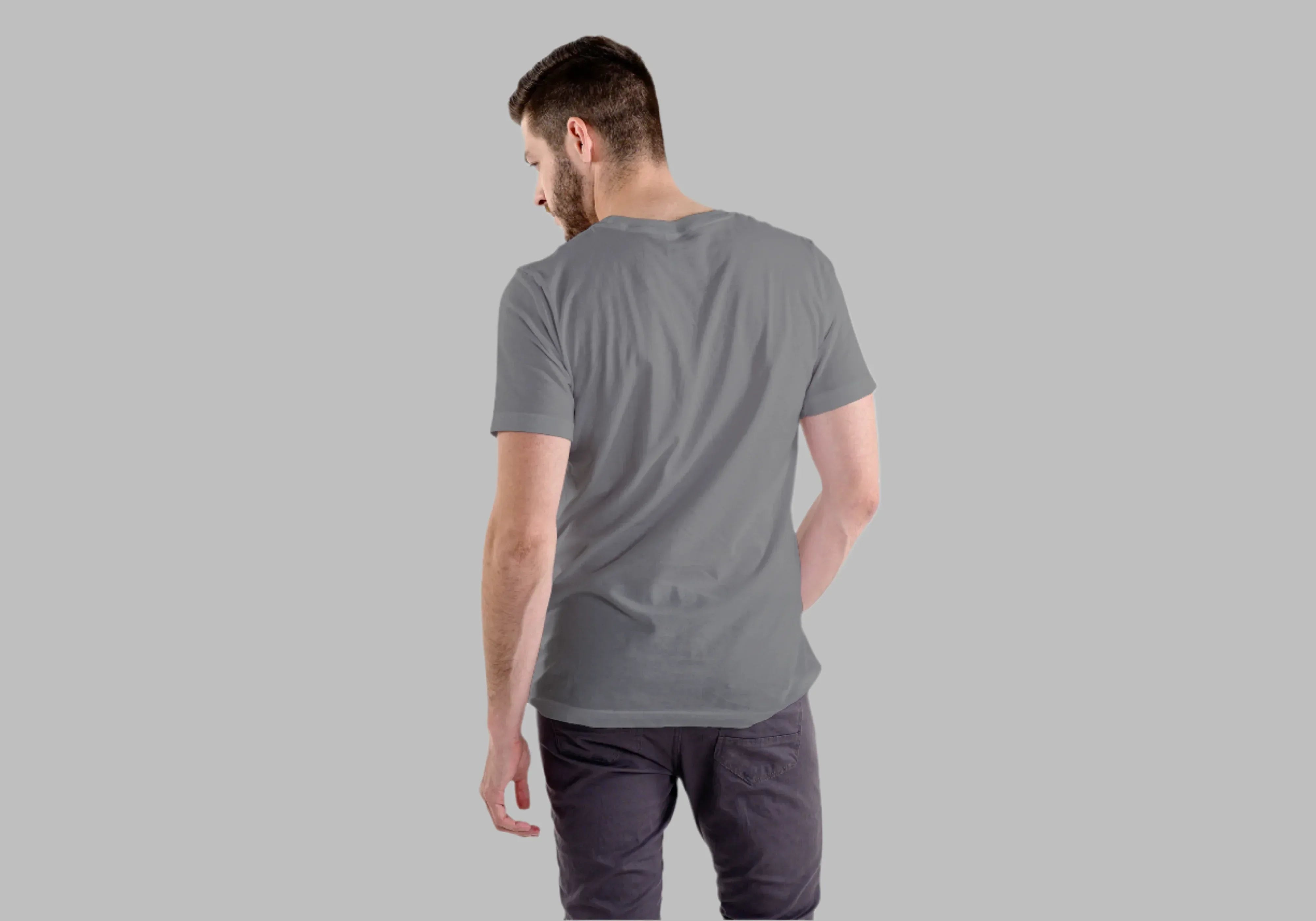 Solid Charcoal Plus Size Classic Crew T-Shirt for Men - Not So Suttle