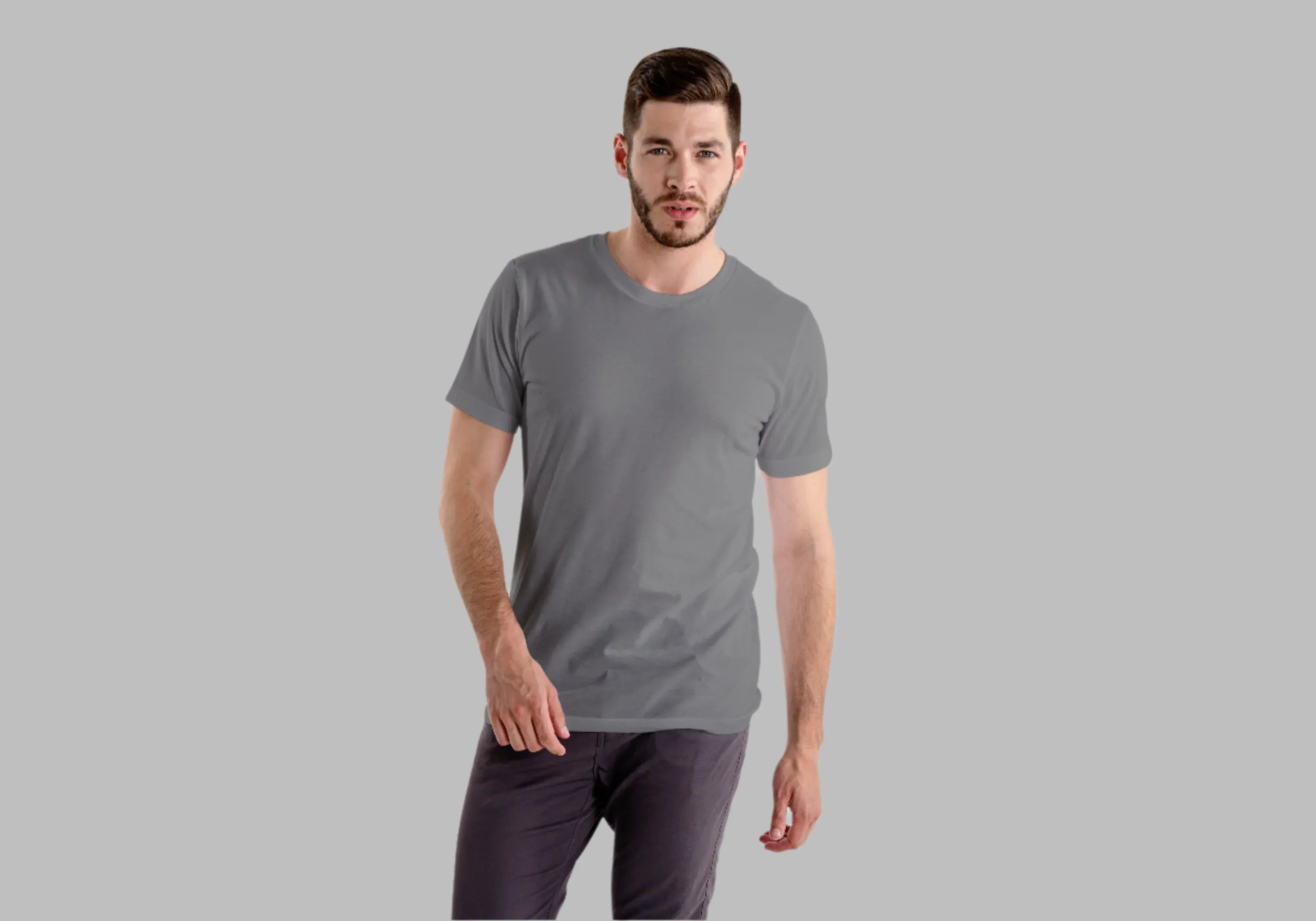 Solid Charcoal Plus Size Classic Crew T-Shirt for Men - Not So Suttle