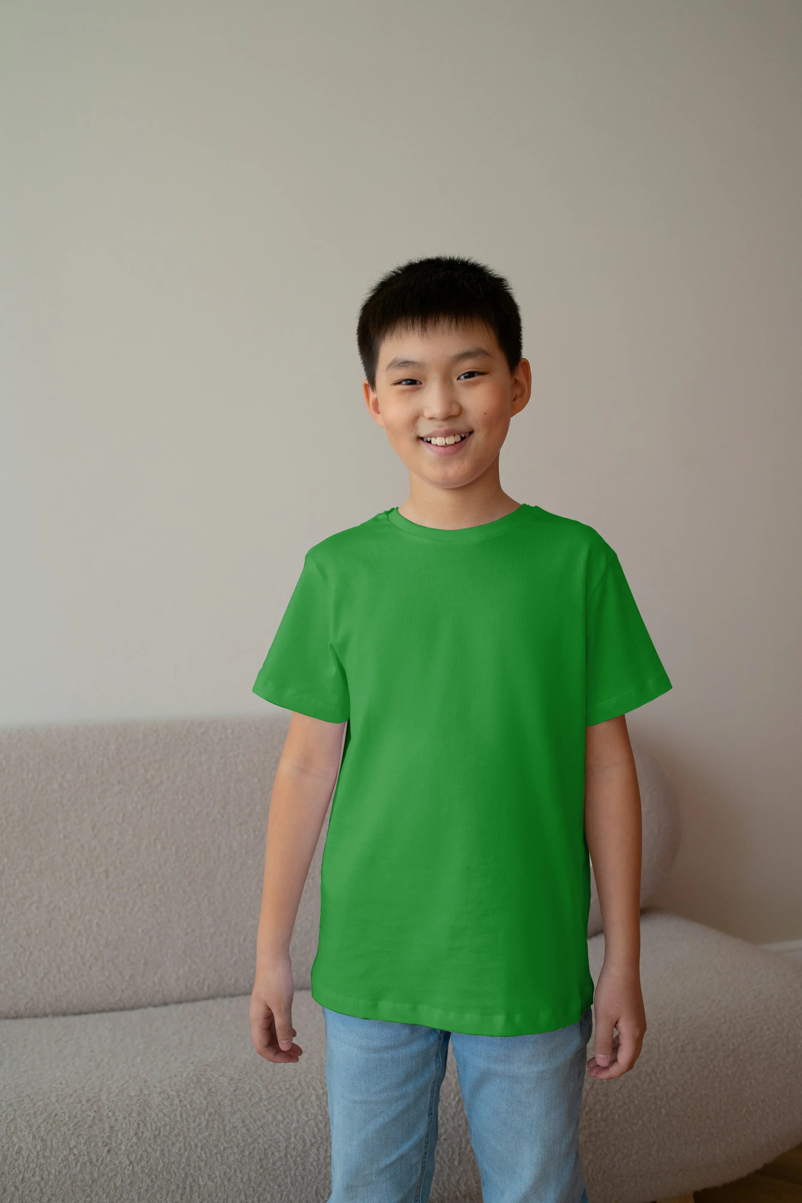 Boy's Crew Neck T-Shirt Green - Not So Suttle