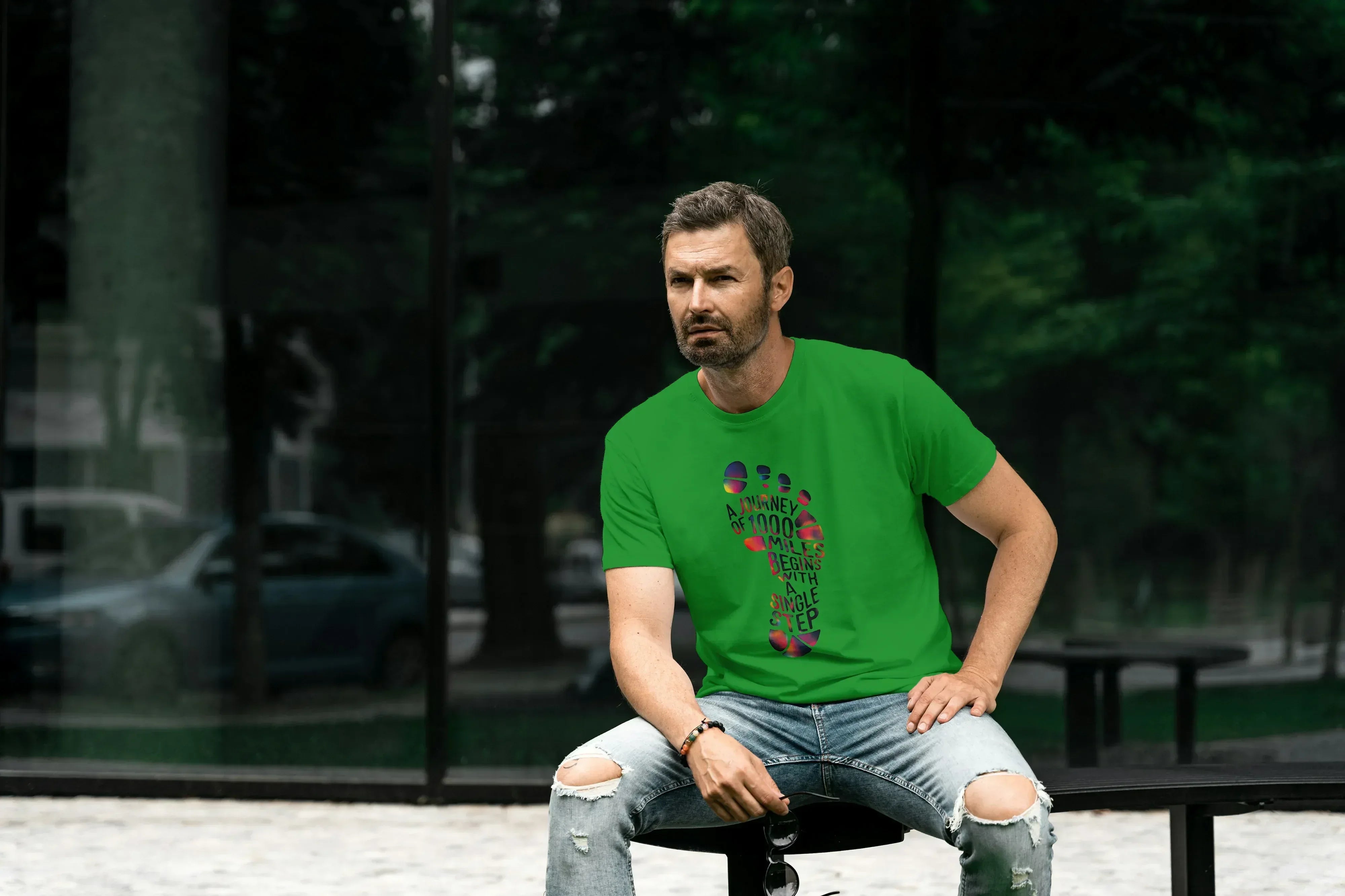 1000 Steps Graphic Classic Crew T-Shirt for Men - Not So Suttle