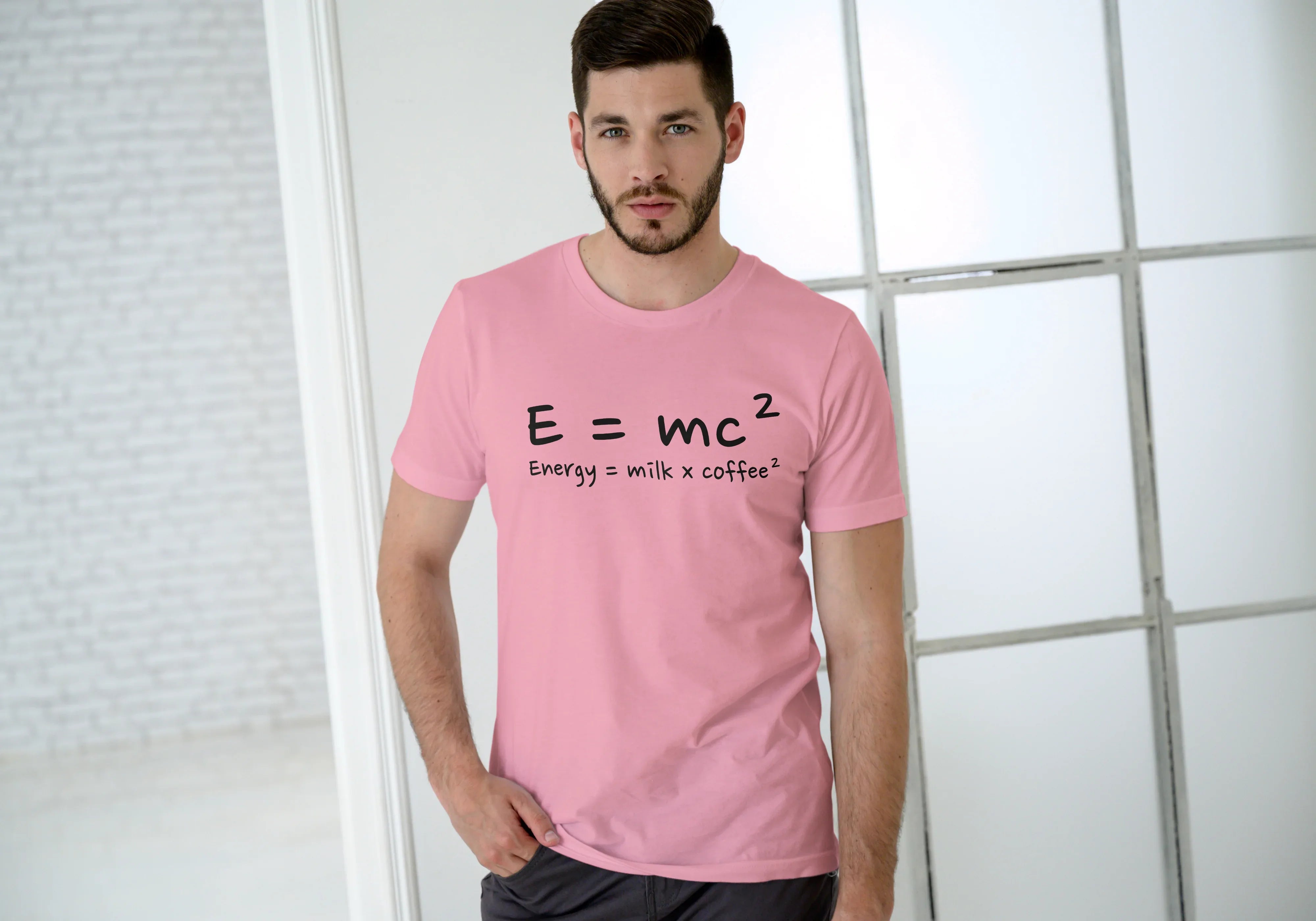 Energy Milk Coffee Graphic Classic Crew T-Shirt for Men - Not So Suttle