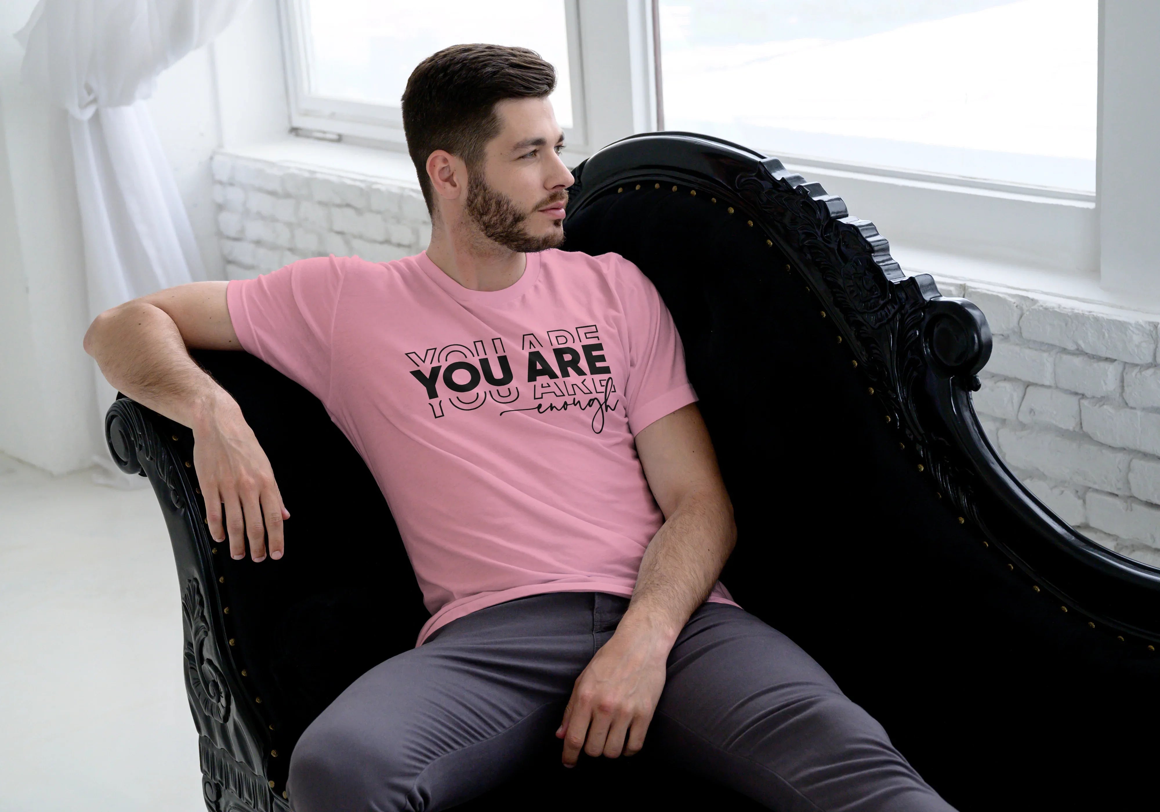 You are Enough Graphic Classic Crew T-Shirt for Men - Not So Suttle