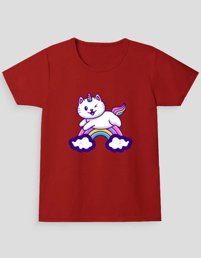 Rainbow Unicorn Graphic T-Shirt for Girl's - Not So Suttle