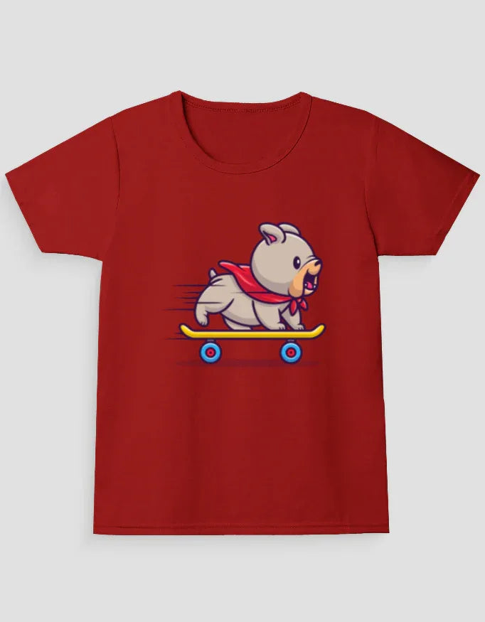Skate Dog Graphic T-Shirt for Girl's - Not So Suttle
