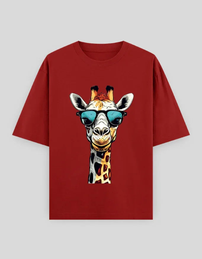 Giraffe Graphic Oversized Classic T-Shirt for Men - Not So Suttle
