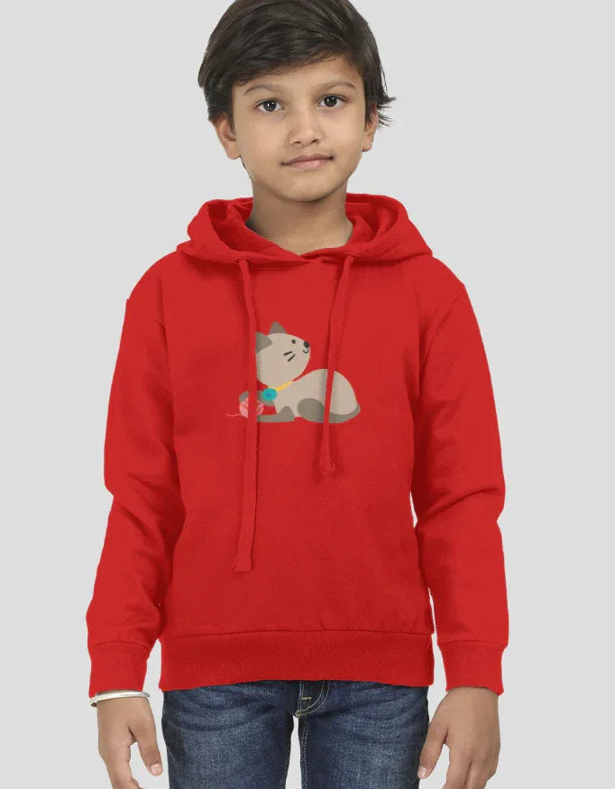 Cat and Ball Graphic Kids Hoodie - Not So Suttle