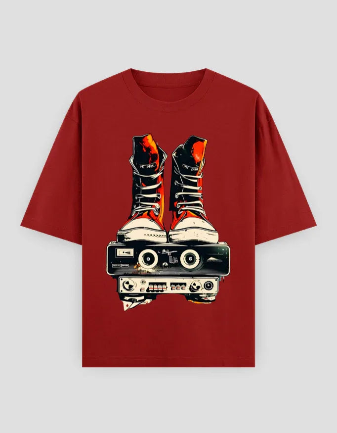 Retro Shoe Graphic Oversized Classic T-Shirt for Men - Not So Suttle