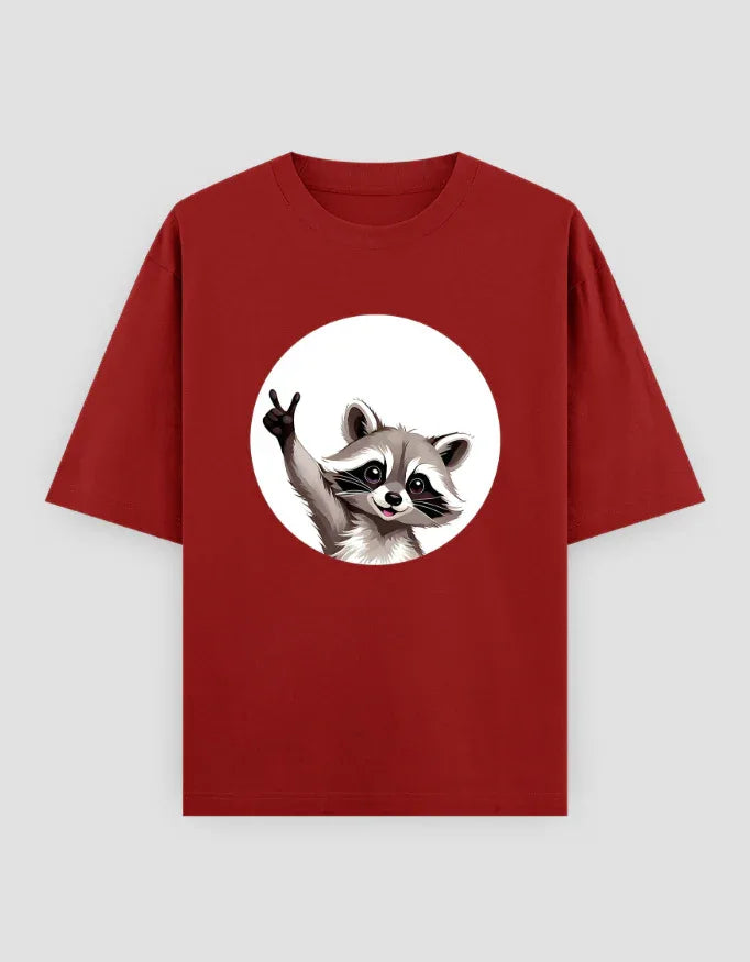 Racoon Graphic Oversized Classic T-Shirt for Men - Not So Suttle