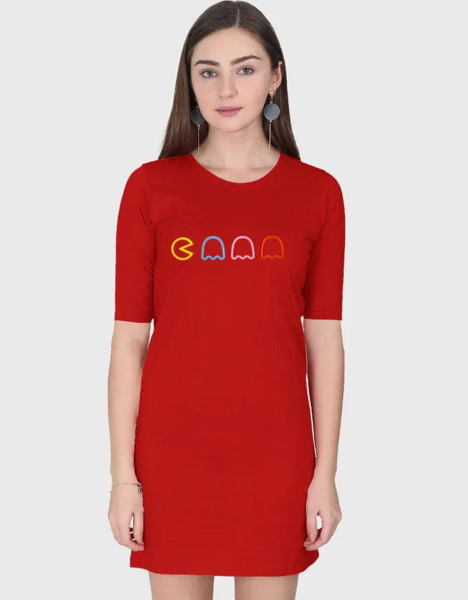 Packman Graphic T-Shirt Dress for Women - Not So Suttle