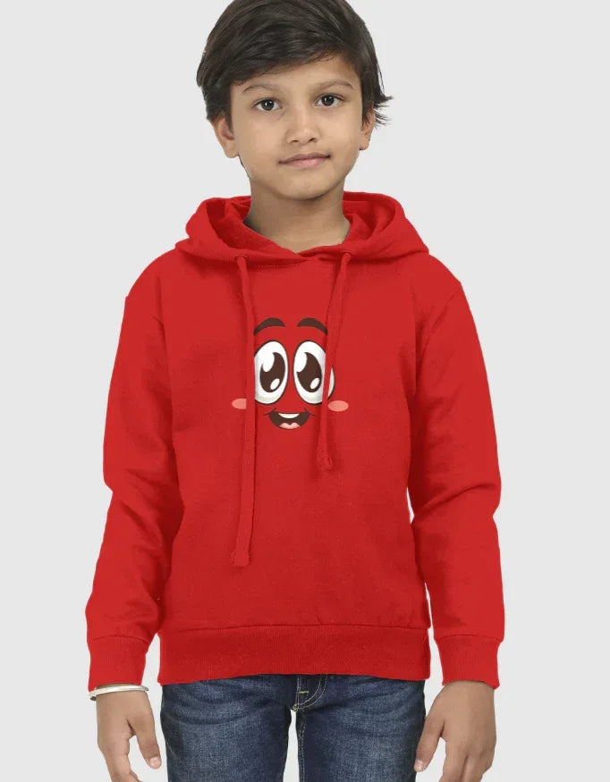 Blushing Smiley Graphic Kids Hoodie - Not So Suttle