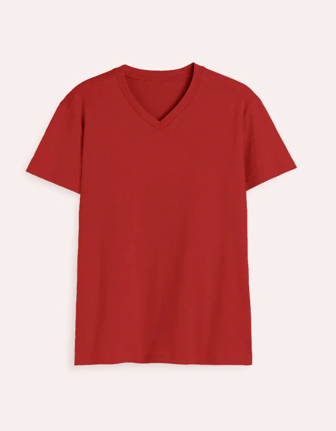 Solid V Neck T-Shirt for Men - Not So Suttle