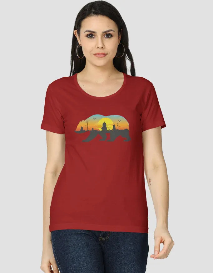 Travel Bear Graphic Classic T-Shirt for Women - Not So Suttle