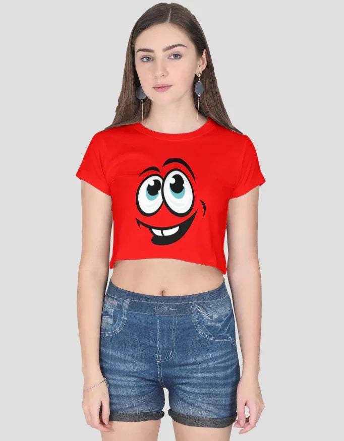 Smiley Graphic Crop Top for Women - Not So Suttle