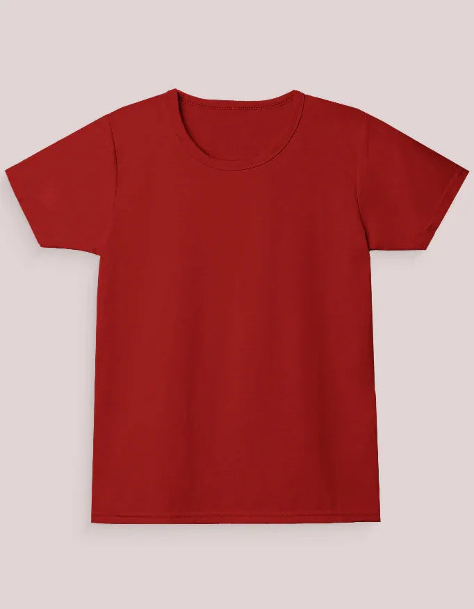 Girl's Crew Neck T-Shirt Red - Not So Suttle