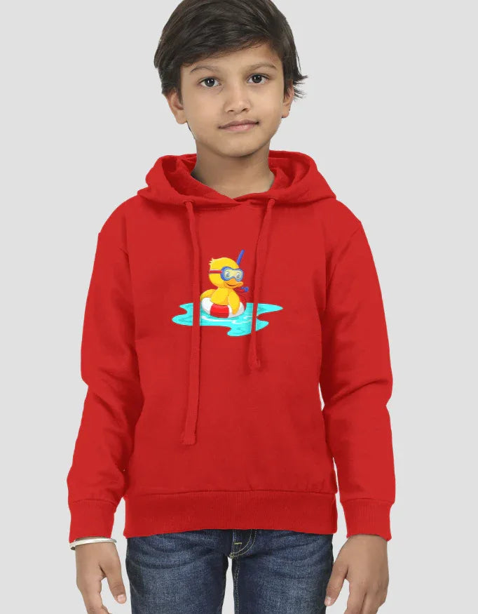 Swimming Duck Graphic Kids Hoodie - Not So Suttle