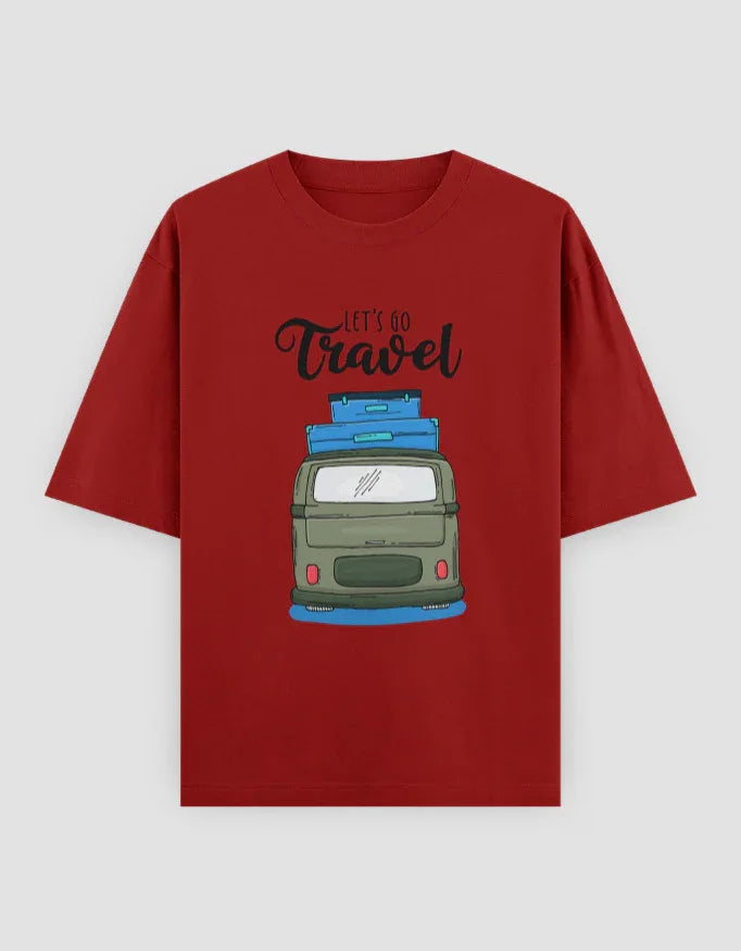 Let's Go Travel Graphic Oversized Classic T-Shirt for Women - Not So Suttle