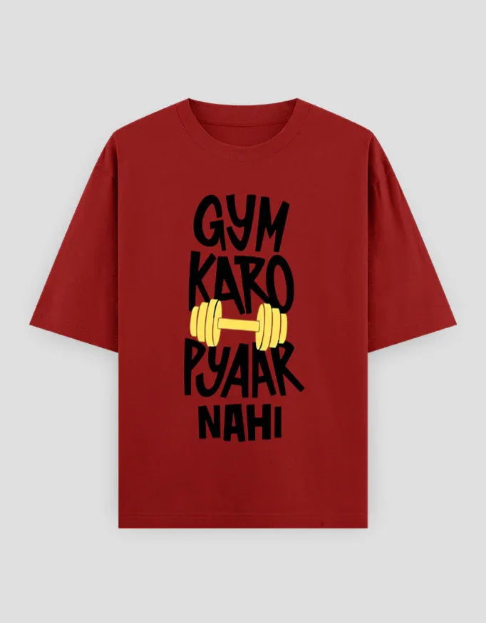 Gym Karo Graphic Oversized Classic T-Shirt for Men - Not So Suttle