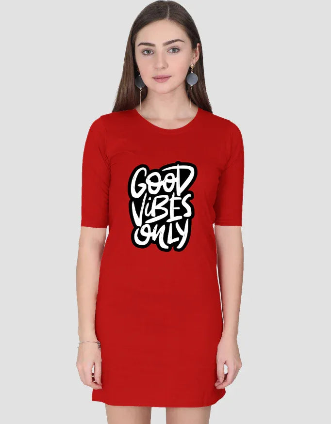 Good Vibes Only Graphic T-Shirt Dress for Women - Not So Suttle