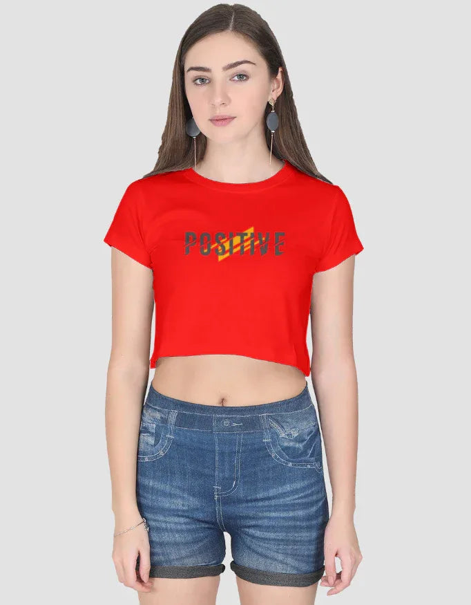 Positive Graphic Crop Top for Women - Not So Suttle