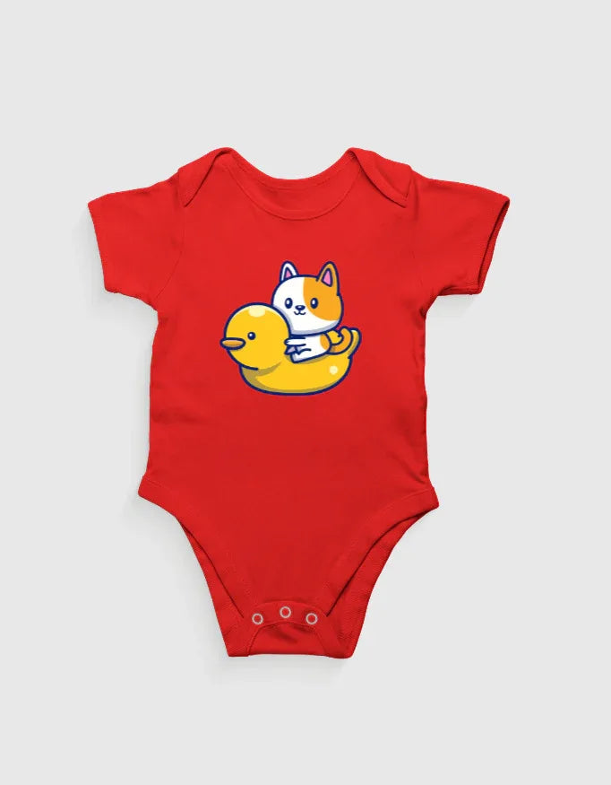 Duck and Kitten Graphic Kids Rompers - Not So Suttle