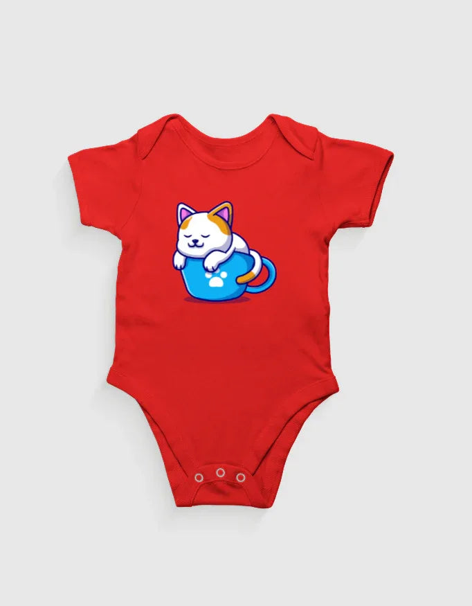 Kitten in Cup Graphic Kids Rompers - Not So Suttle