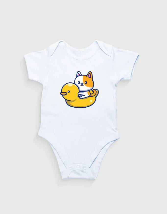 Duck and Kitten Graphic Kids Rompers - Not So Suttle