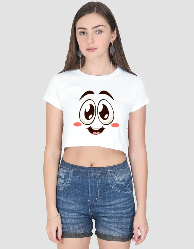 Blush Graphic Crop Top for Women - Not So Suttle