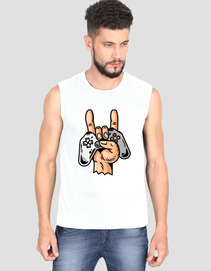 Gamer Graphic Sleeveless T-Shirt for Men - Not So Suttle