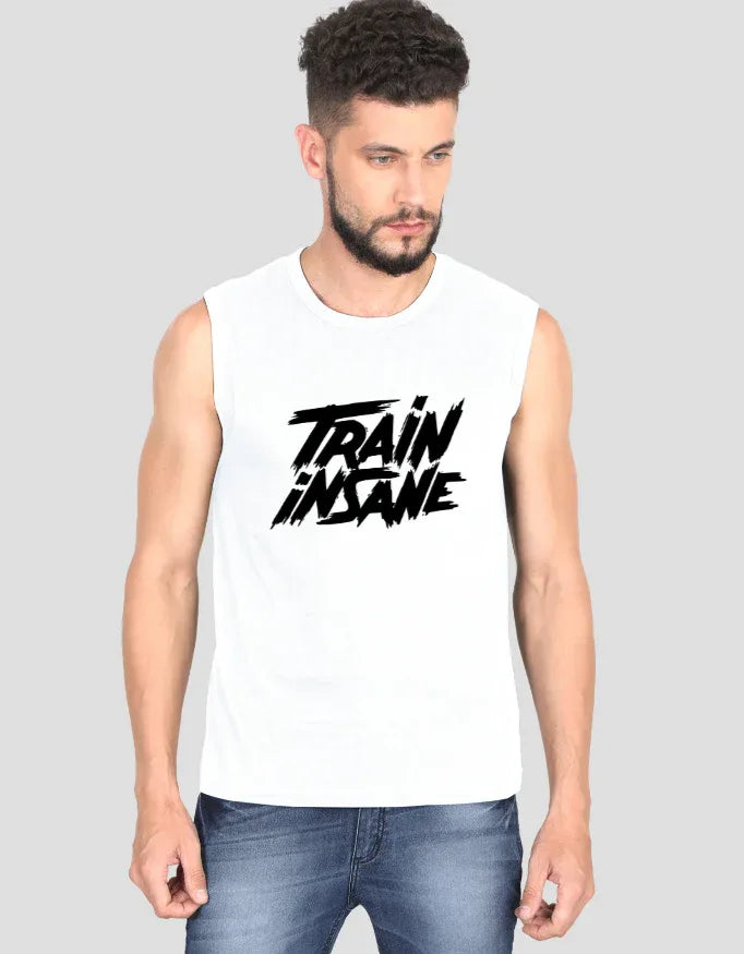 Train Insane Sleeveless Graphic T-Shirt for Men - Not So Suttle