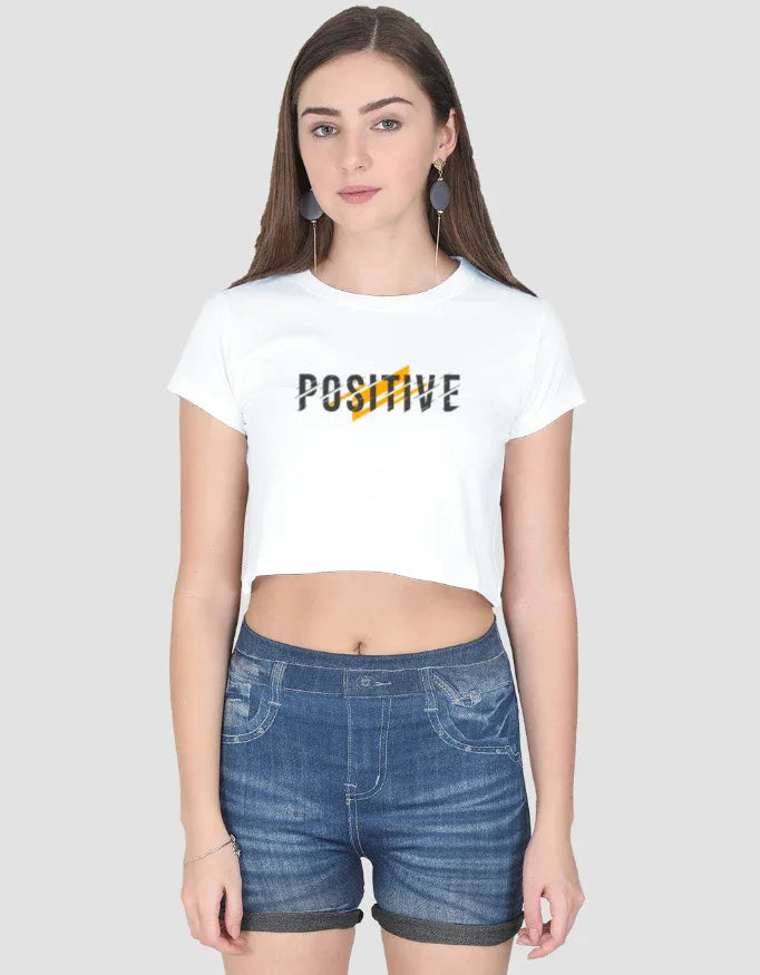 Positive Graphic Crop Top for Women - Not So Suttle