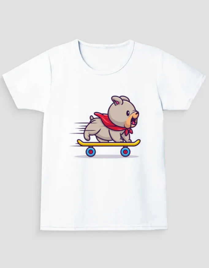 Skate Dog Graphic T-Shirt for Girl's - Not So Suttle