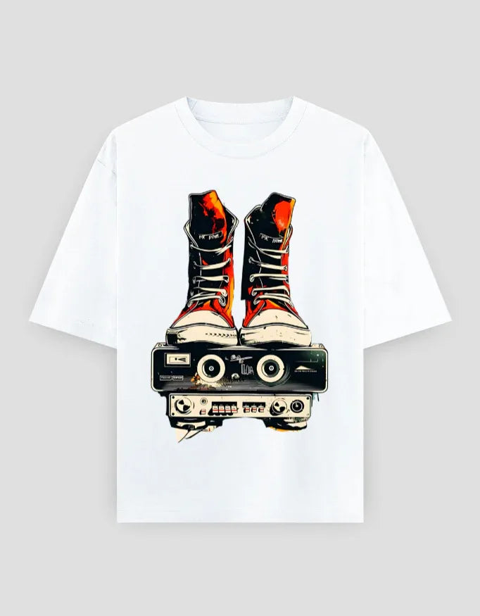 Retro Shoe Graphic Oversized Classic T-Shirt for Men - Not So Suttle
